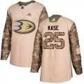 Wholesale Cheap Adidas Ducks #25 Ondrej Kase Camo Authentic 2017 Veterans Day Stitched NHL Jersey