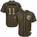 Wholesale Cheap Twins #11 Jorge Polanco Green Salute to Service Stitched Youth MLB Jersey