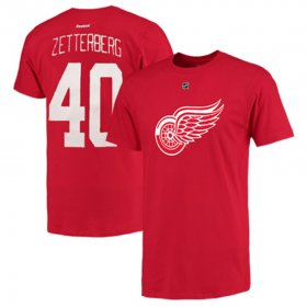 Wholesale Cheap Detroit Red Wings #40 Henrik Zetterberg Reebok Name and Number Player T-Shirt Red