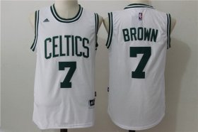 Wholesale Cheap Men\'s Boston Celtics #7 Jaylen Brown White Stitched NBA adidas Revolution 30 Swingman Jersey
