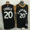 Wholesale Cheap Men's Toronto Raptors #20 Bruno Caboclo Black With Gold New NBA Rev 30 Swingman Jersey