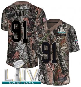 Wholesale Cheap Nike Chiefs #91 Derrick Nnadi Camo Super Bowl LIV 2020 Youth Stitched NFL Limited Rush Realtree Jersey