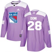 Wholesale Cheap Adidas Rangers #28 Tie Domi Purple Authentic Fights Cancer Stitched NHL Jersey