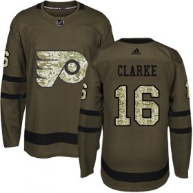 Wholesale Cheap Adidas Flyers #16 Bobby Clarke Green Salute to Service Stitched NHL Jersey