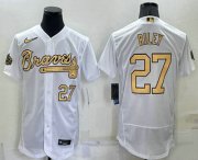 Wholesale Men's Atlanta Braves #27 Austin Riley Number White 2022 All Star Stitched Flex Base Nike Jersey
