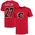 Wholesale Cheap Calgary Flames #27 Dougie Hamilton Reebok Name & Number T-Shirt Red