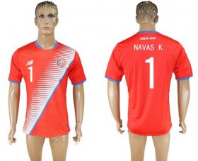 Wholesale Cheap Costa Rica #1 Navas K. Home Soccer Country Jersey