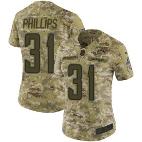 Wholesale Cheap Nike Chargers #31 Adrian Phillips Camo Women\'s Stitched NFL Limited 2018 Salute to Service Jersey