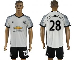 Wholesale Cheap Manchester United #28 Schneiderlin White Soccer Club Jersey