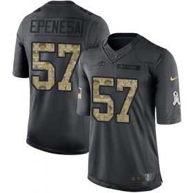 Wholesale Cheap Nike Bills #57 A.J. Epenesas Black Youth Stitched NFL Limited 2016 Salute to Service Jersey