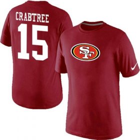 Wholesale Cheap Nike San Francisco 49ers #15 Michael Crabtree Name & Number NFL T-Shirt Red
