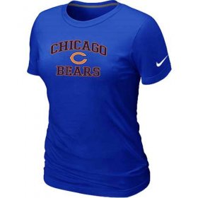 Wholesale Cheap Women\'s Nike Chicago Bears Heart & Soul NFL T-Shirt Blue
