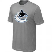 Wholesale Cheap Vancouver Canucks Big & Tall Logo Grey NHL T-Shirt