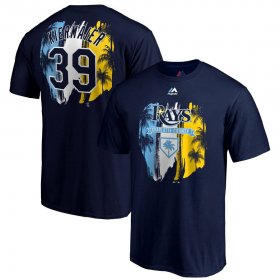 Wholesale Cheap Tampa Bay Rays #39 Kevin Kiermaier Majestic 2019 Spring Training Name & Number T-Shirt Navy