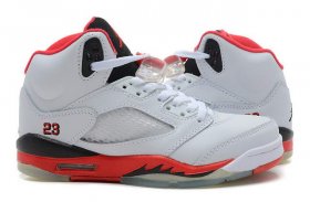 Wholesale Cheap WMS Jordan 5 Shoes White/Red