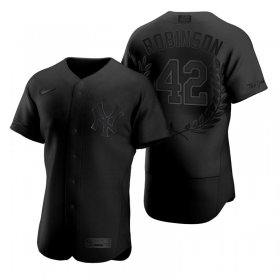 Wholesale Cheap Men\'s New York Yankees #42 Jackie Robinson Black Nike Flexbase Fashion Jersey