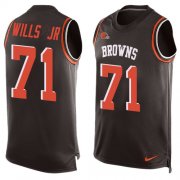 Wholesale Cheap Nike Browns #71 Jedrick Wills JR Brown Team Color Men's Stitched NFL Limited Tank Top Jersey
