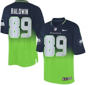 Wholesale Cheap Nike Seahawks #89 Doug Baldwin Steel Blue/Green Men\'s Stitched NFL Elite Fadeaway Fashion Jersey