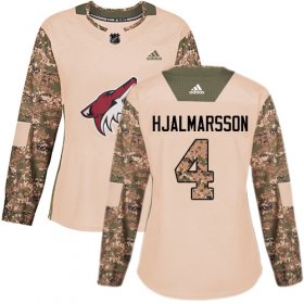 Wholesale Cheap Adidas Coyotes #4 Niklas Hjalmarsson Camo Authentic 2017 Veterans Day Women\'s Stitched NHL Jersey