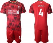 Wholesale Cheap Men 2021-2022 Club Liverpool home red 4 Nike Soccer Jersey