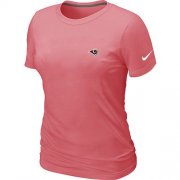 Wholesale Cheap Women's Nike Los Angeles Rams Chest Embroidered Logo T-Shirt Pink