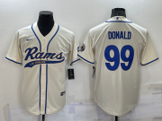 Wholesale Men's Los Angeles Rams #99 Aaron Donald Cream Stitched Cool Base Nike Baseball Jersey
