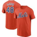 Wholesale Cheap New York Mets #48 Jacob deGrom Nike Name & Number T-Shirt Orange