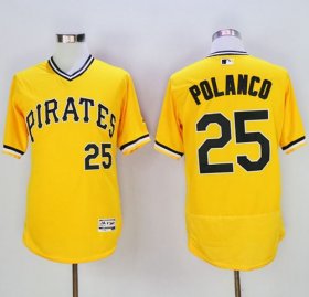 Wholesale Cheap Pirates #25 Gregory Polanco Gold Flexbase Authentic Collection Cooperstown Stitched MLB Jersey