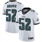 Wholesale Cheap Nike Eagles #52 Asantay Brown White Men's Stitched NFL Vapor Untouchable Limited Jersey