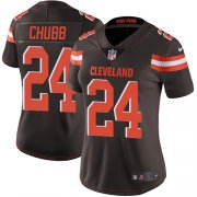 Wholesale Cheap Nike Browns #24 Nick Chubb Brown Team Color Women's Stitched NFL Vapor Untouchable Limited Jersey