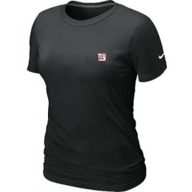 Wholesale Cheap Women\'s Nike New York Giants Chest Embroidered Logo T-Shirt Black