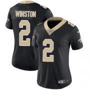 Wholesale Cheap Nike Saints #2 Jameis Winston Black Team Color Women's Stitched NFL Vapor Untouchable Limited Jersey