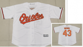 Wholesale Cheap Men\'s Majestic Baltimore Orioles #43 Mike Wright Jr. Authentic White Home Cool Base Jersey