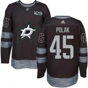 Cheap Adidas Stars #45 Roman Polak Black 1917-2017 100th Anniversary Stitched NHL Jersey
