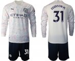 Wholesale Cheap 2021 Men Manchester city away long sleeve 31 soccer jerseys