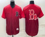 Cheap Men's Boston Red Sox Big Logo Nike Red Fade Stitched Jersey