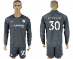 Wholesale Cheap Chelsea #30 David Luiz Sec Away Long Sleeves Soccer Club Jersey