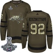 Wholesale Cheap Adidas Capitals #92 Evgeny Kuznetsov Green Salute to Service Stanley Cup Final Champions Stitched Youth NHL Jersey