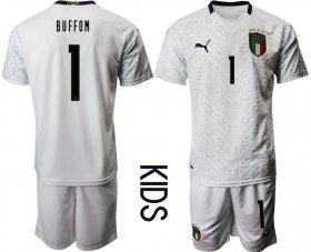 Wholesale Cheap Youth 2021 European Cup Italy away white 1 Soccer Jersey