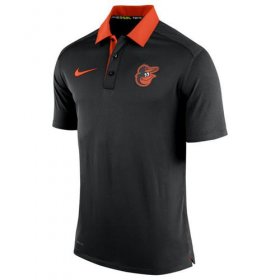 Wholesale Cheap Men\'s Baltimore Orioles Nike Black Authentic Collection Dri-FIT Elite Polo