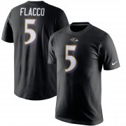 Wholesale Cheap Baltimore Ravens #5 Joe Flacco Nike Player Pride Name & Number T-Shirt Black