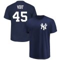 Wholesale Cheap New York Yankees #45 Luke Voit Majestic Official Name & Number T-Shirt Navy
