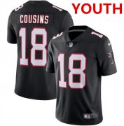 Cheap Youth Atlanta Falcons #18 Kirk Cousins Black Vapor Untouchable Limited Stitched Jersey
