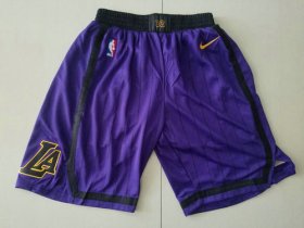 Wholesale Cheap Lakers 23 Lebron James Purple 2018-19 City Edition Nike Shorts