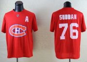Wholesale Cheap NHL Montreal Canadiens #76 P.K Subban Red T-Shirt