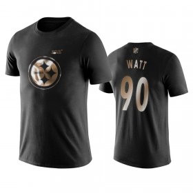 Wholesale Cheap Steelers #90 T.J._Watt Black NFL Black Golden 100th Season T-Shirts
