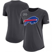 Wholesale Cheap NFL Women's Buffalo Bills Nike Anthracite Crucial Catch Tri-Blend Performance T-Shirt