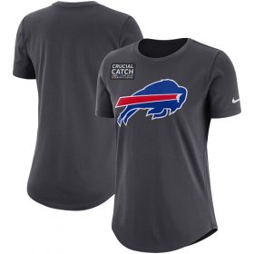 Wholesale Cheap NFL Women\'s Buffalo Bills Nike Anthracite Crucial Catch Tri-Blend Performance T-Shirt