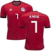 Wholesale Cheap Egypt #7 A.Fathi Red Home Soccer Country Jersey