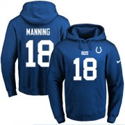 Wholesale Cheap Nike Colts #18 Peyton Manning Royal Blue Name & Number Pullover NFL Hoodie